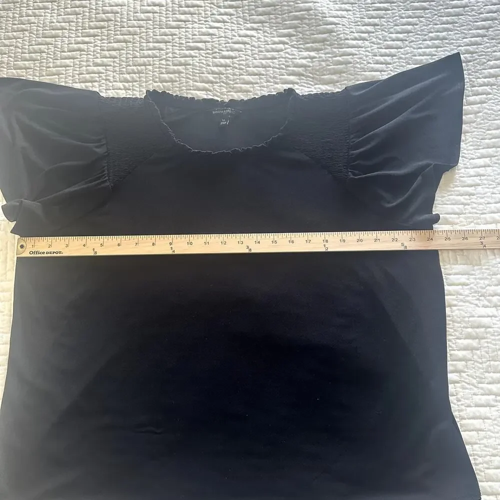 Banana Republic Short Sleeve Top Black Size XL - Picture 5 of 6